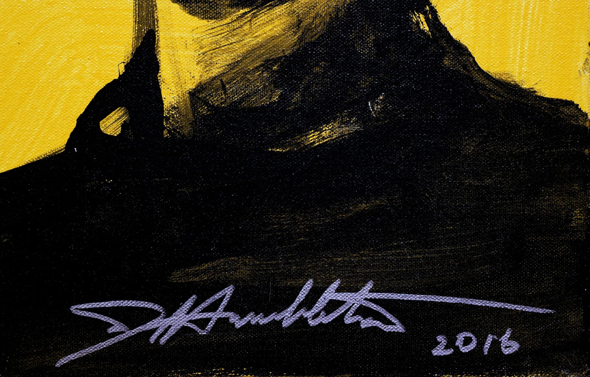 Shadow Head Portrait (Black on Yellow), 2016