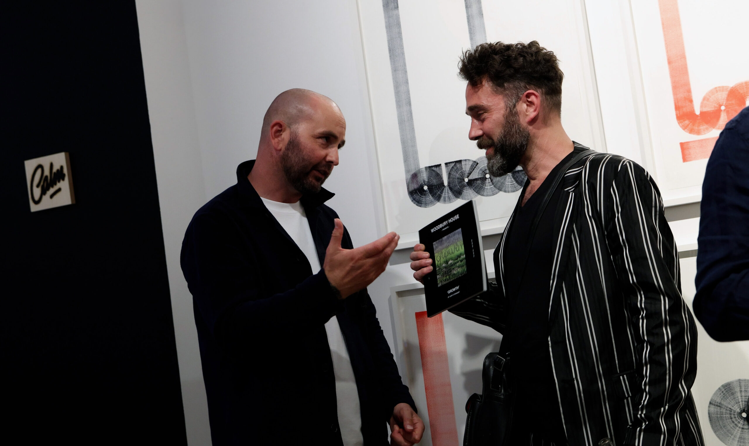 Gary Stranger in conversation at the private view