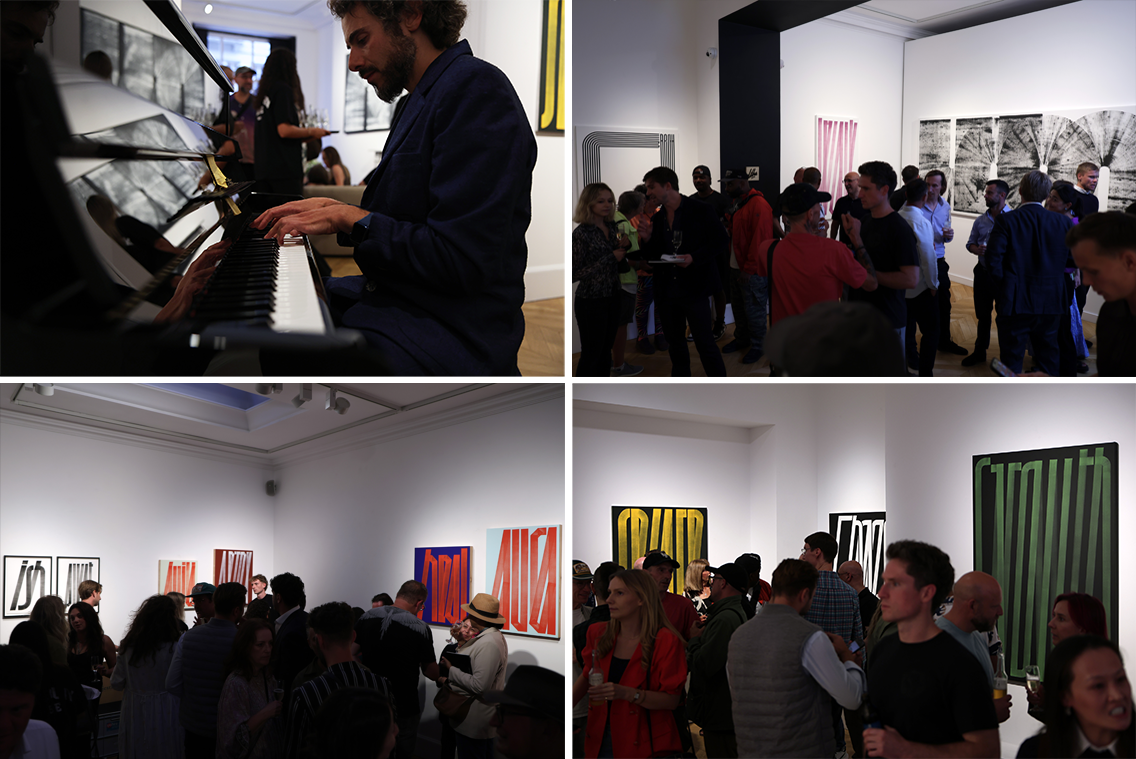 Guests with the works at the private view of 'Growth'