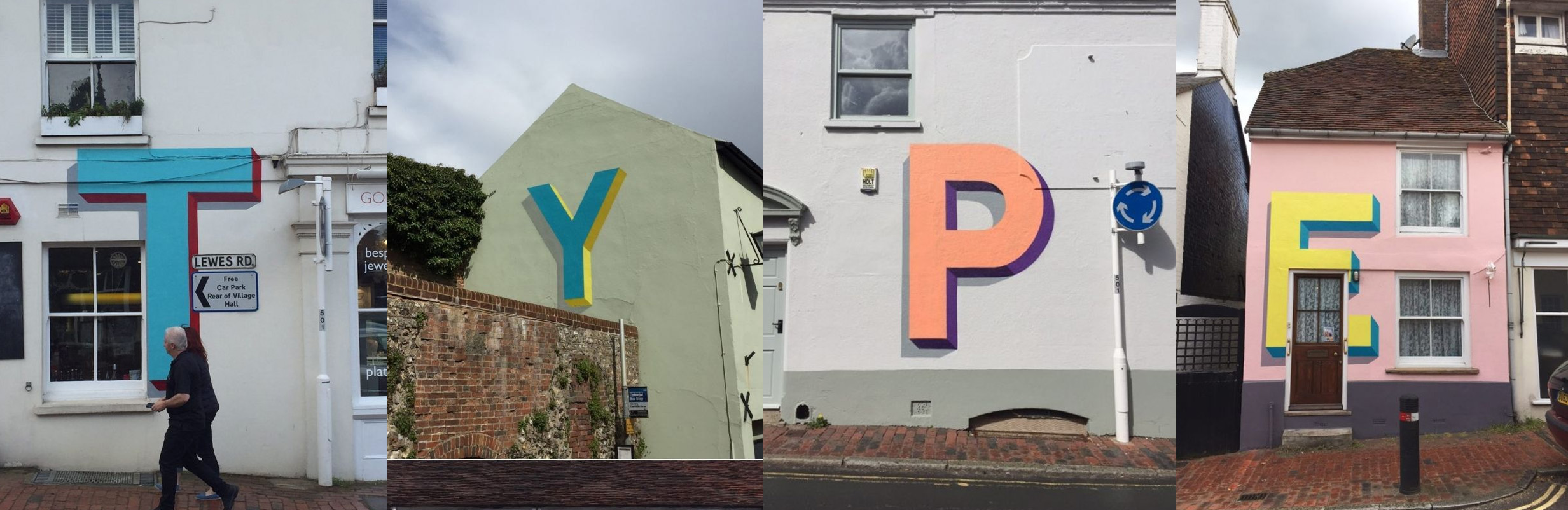 Gary Stranger's lettering for 'The Village of Type', Ditchling Museum of Art & Craft