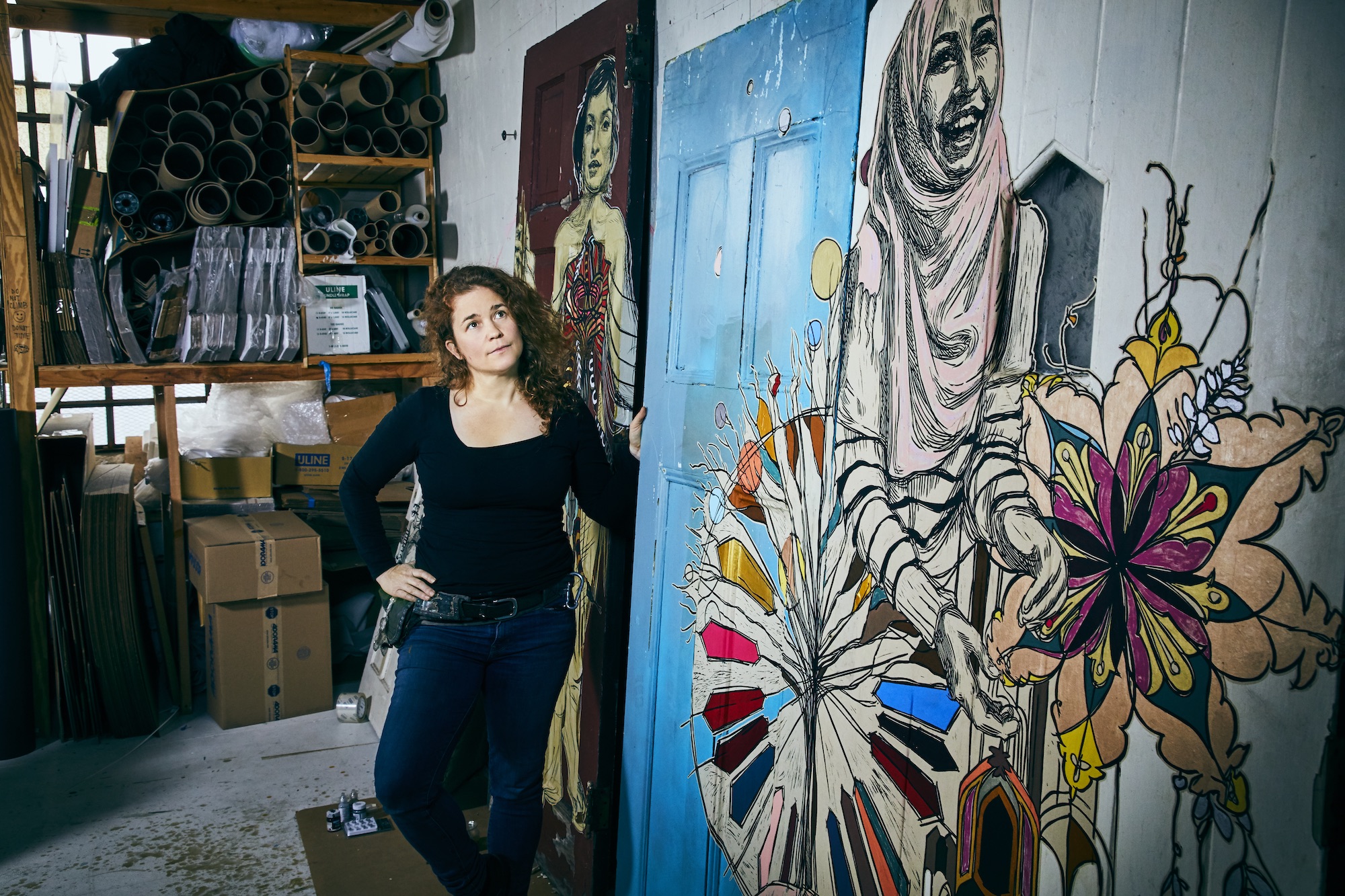 Swoon, photographed for Flood Magazine. Photo courtesy of Michael Lavine.